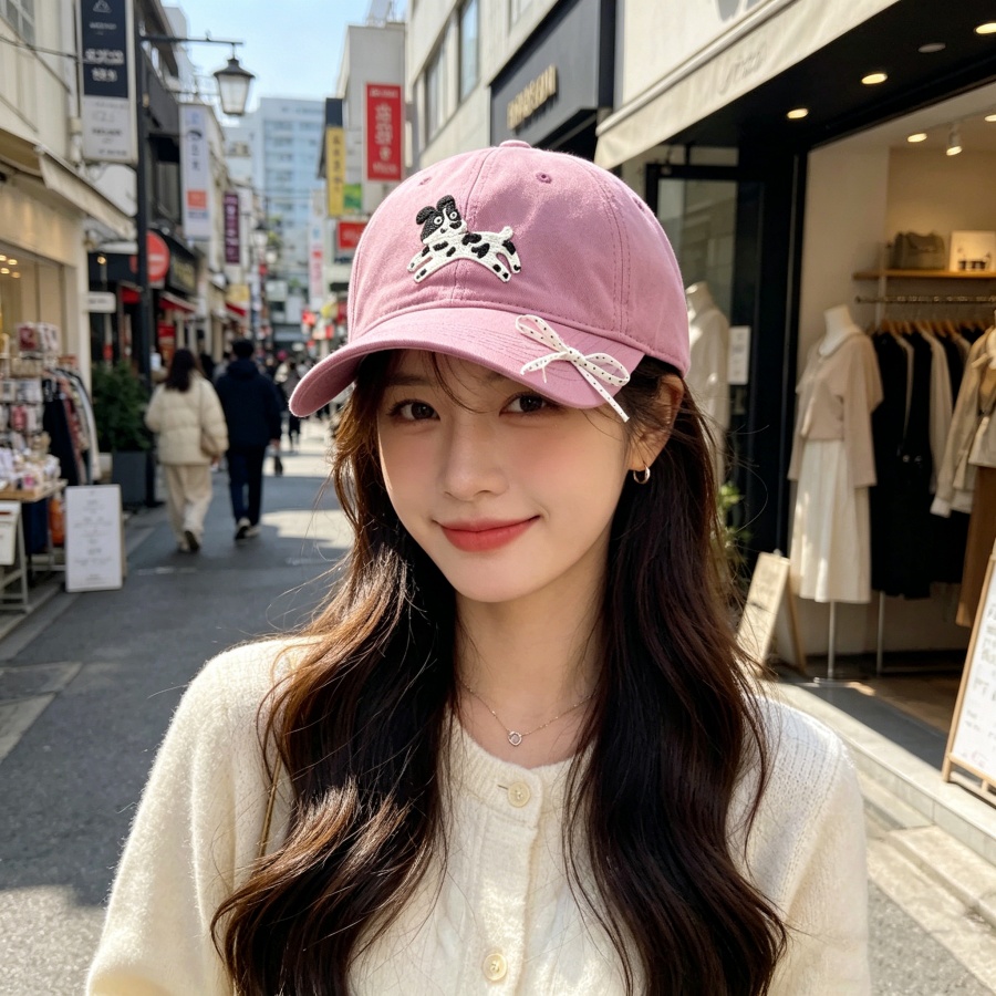 Korean Daily Lifestyle - Topi Bisbol Bordir Anak Anjing Lucu