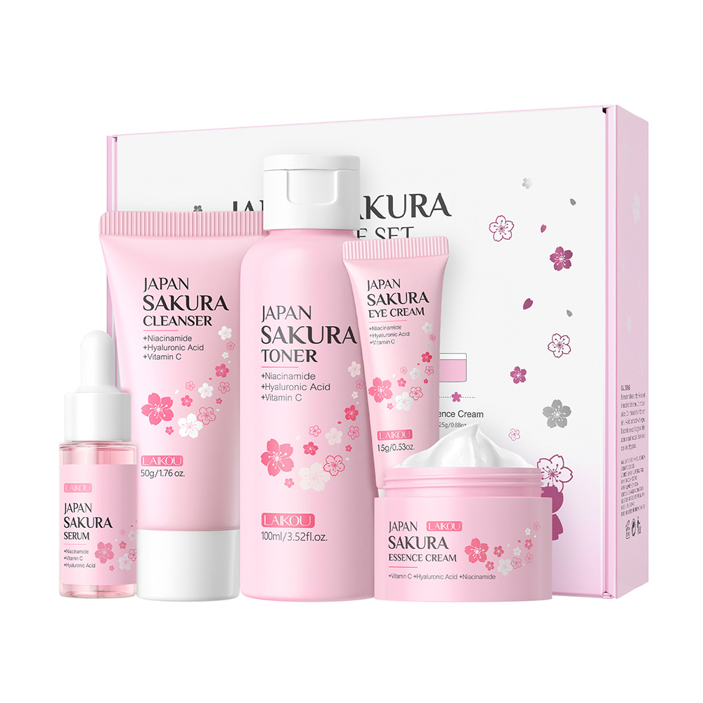 LAIKOU Sakura 5pcs Perawatan K - Essence Serum Toner ulasan dan harga