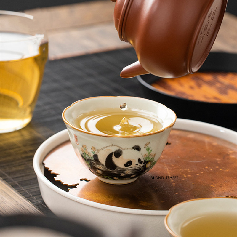 1 Buah Cangkir Teh Keramik Ru  - Korean Tea Set ulasan dan harga