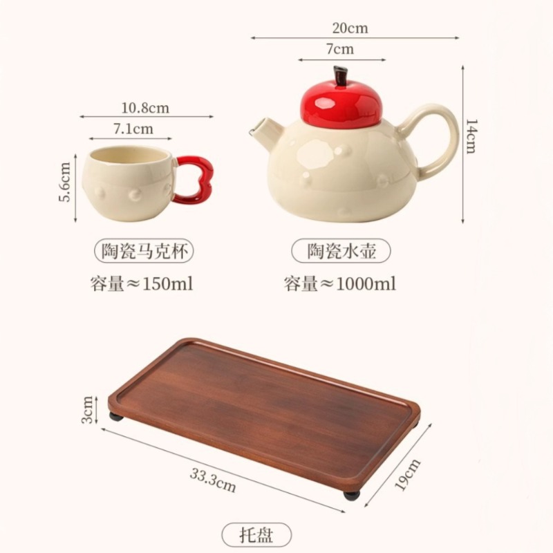 Set Teh Keramik Bentuk Apel Ka - Korean Tea Set ulasan dan harga