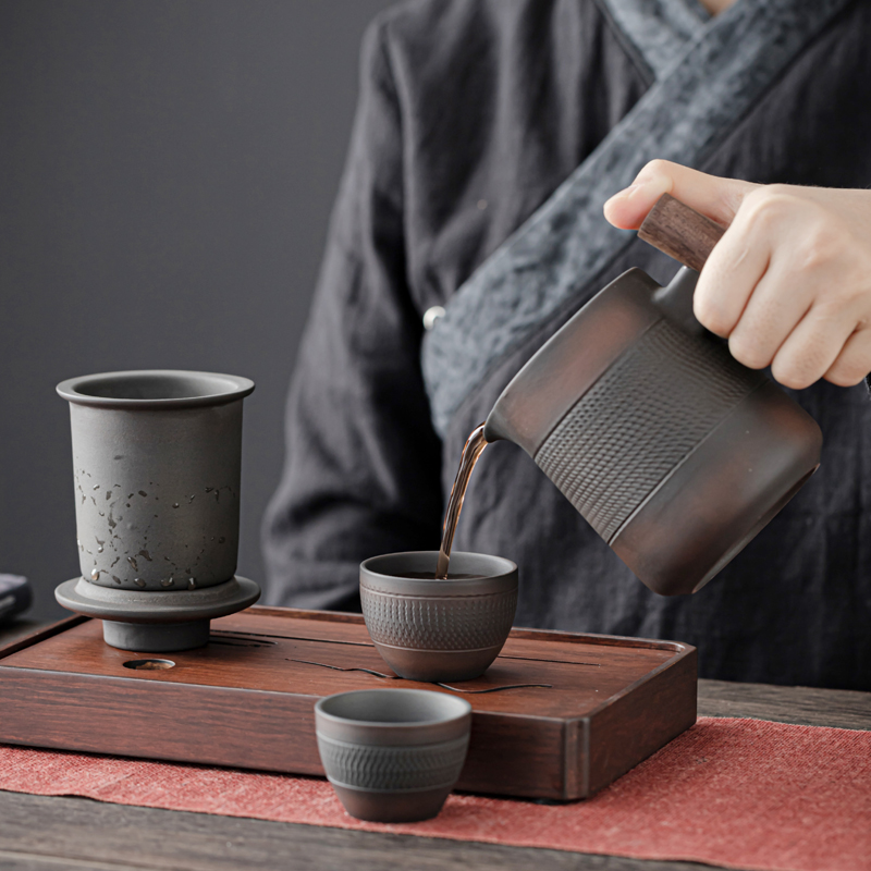 Set RetroTea Tembikar Ungu Hig - Korean Tea Set ulasan dan harga