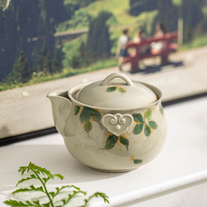 Osmanthus Yang Dilukis dengan  - Korean Tea Set ulasan dan harga