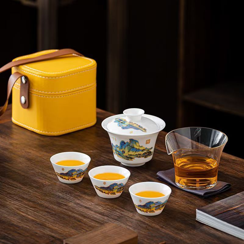 Set Teh Porselen Putih Travel  - Korean Tea Set ulasan dan harga