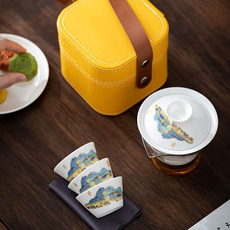 Set Teh Porselen Putih Travel  - Korean Tea Set ulasan dan harga